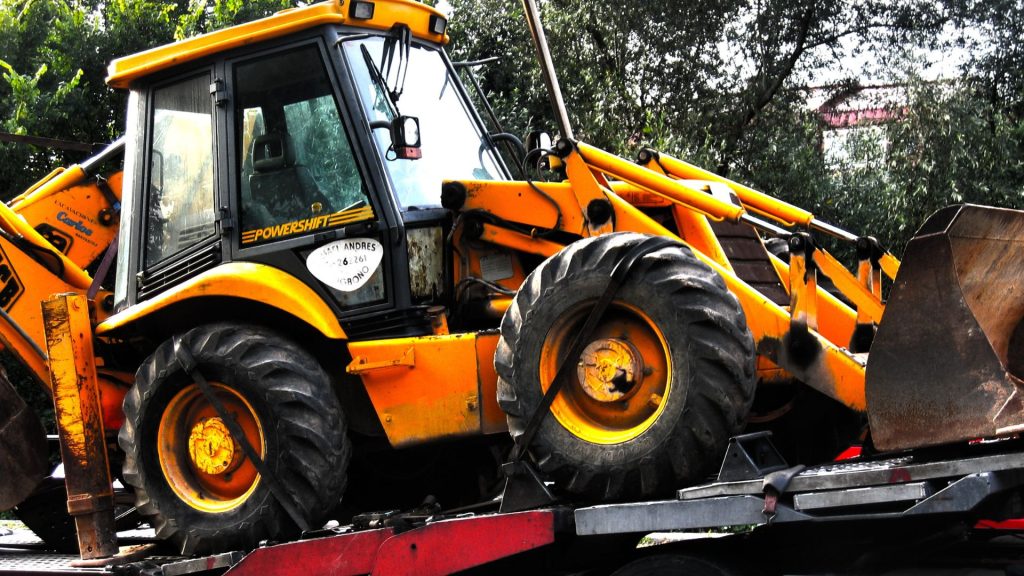 Towing an excavator truck
