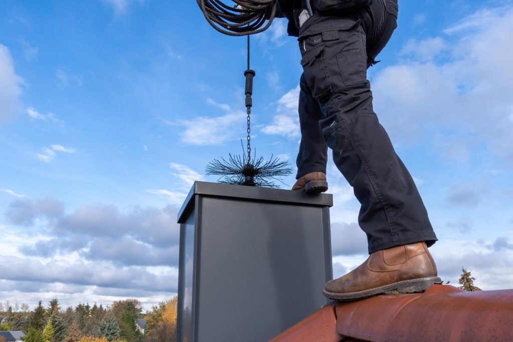 Cleaning a chimney