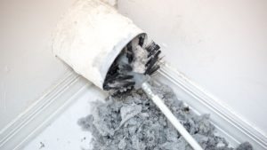 Lint removal using brush