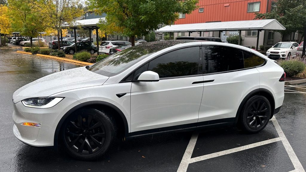 White car that's window tinted