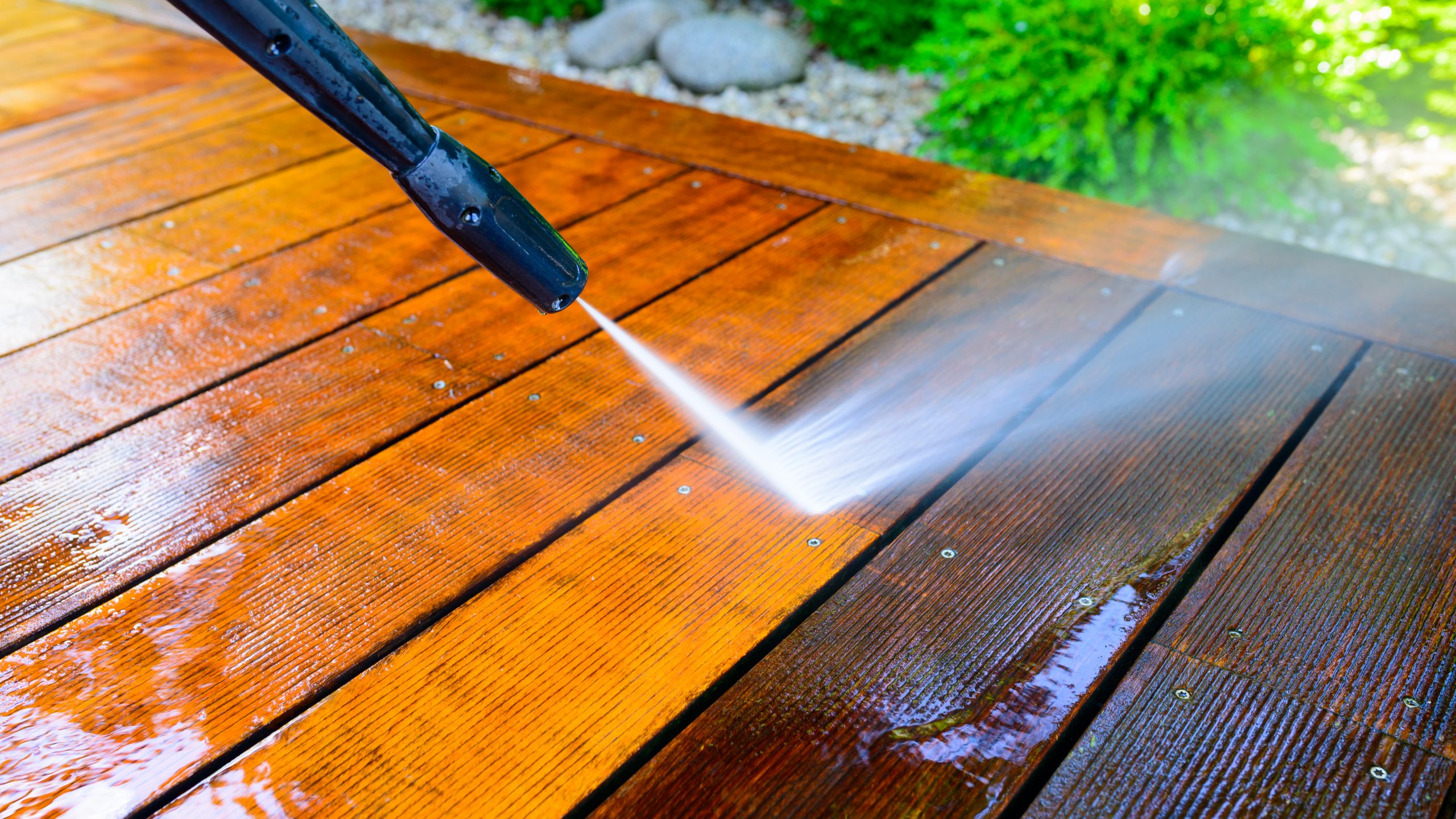 power washing deck